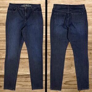 Gloria Vanderbilt Amanda Jeans Womens 10 Average Dark Indigo Slimming Tapered